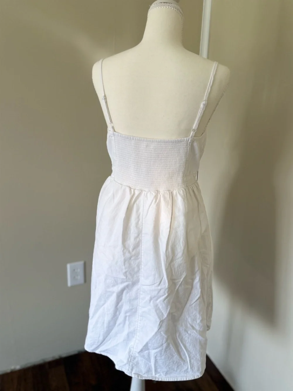 Y2K Old Navy white mini dress cotton bow tie front sundress summer graduation - Picture 4 of 7